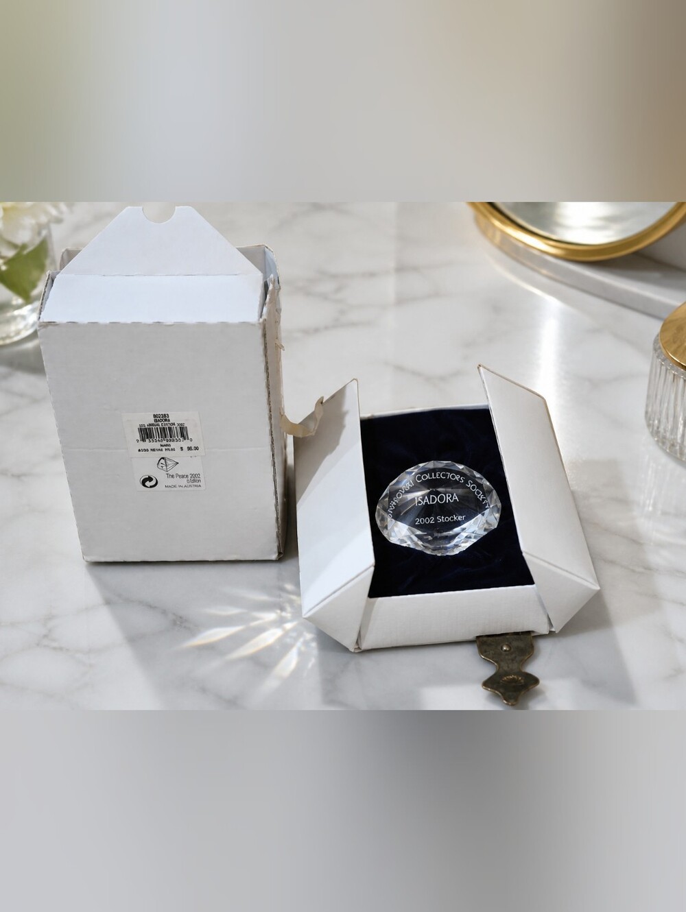 NWTS vintage Swarovski Crystal Collectors Society (SCS) "Isadora" Title Plaque